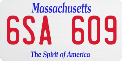 MA license plate 6SA609