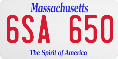 MA license plate 6SA650