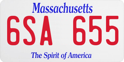 MA license plate 6SA655
