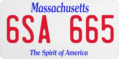 MA license plate 6SA665
