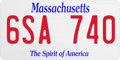 MA license plate 6SA740