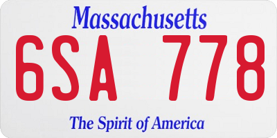 MA license plate 6SA778
