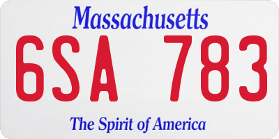 MA license plate 6SA783