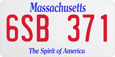 MA license plate 6SB371