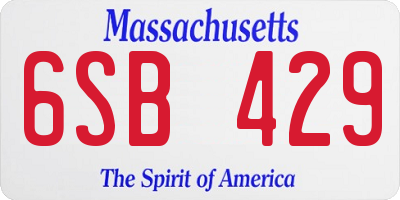 MA license plate 6SB429