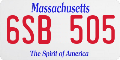 MA license plate 6SB505