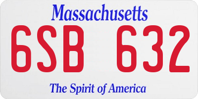 MA license plate 6SB632