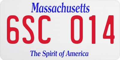 MA license plate 6SC014