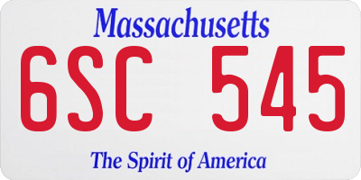 MA license plate 6SC545