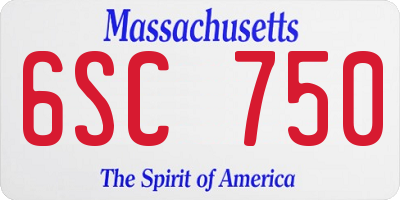 MA license plate 6SC750