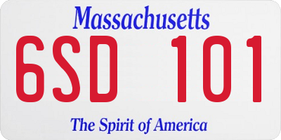 MA license plate 6SD101