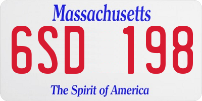 MA license plate 6SD198
