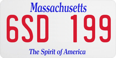 MA license plate 6SD199