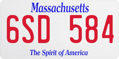 MA license plate 6SD584