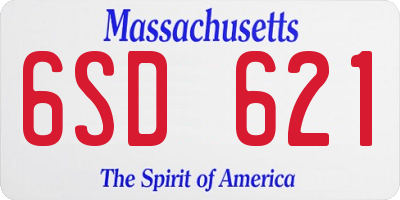 MA license plate 6SD621