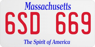 MA license plate 6SD669