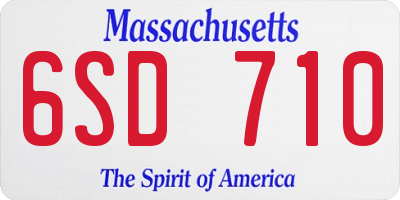 MA license plate 6SD710