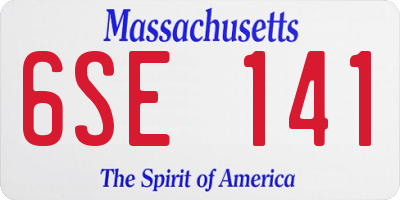 MA license plate 6SE141