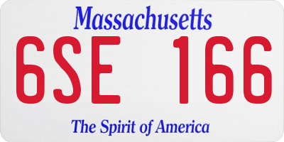 MA license plate 6SE166