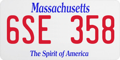 MA license plate 6SE358