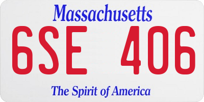 MA license plate 6SE406
