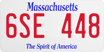 MA license plate 6SE448
