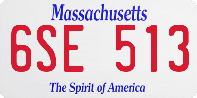 MA license plate 6SE513