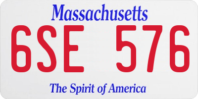 MA license plate 6SE576