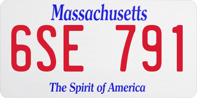 MA license plate 6SE791