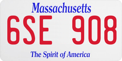 MA license plate 6SE908