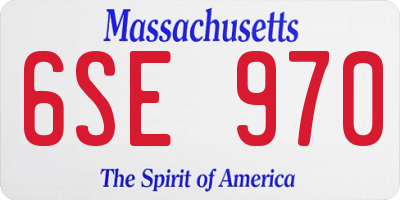 MA license plate 6SE970