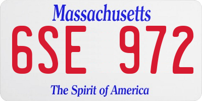 MA license plate 6SE972