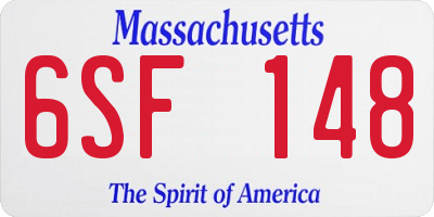 MA license plate 6SF148