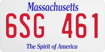 MA license plate 6SG461