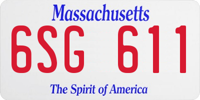 MA license plate 6SG611