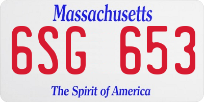 MA license plate 6SG653