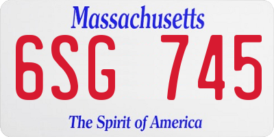 MA license plate 6SG745
