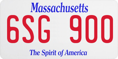 MA license plate 6SG900