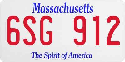 MA license plate 6SG912