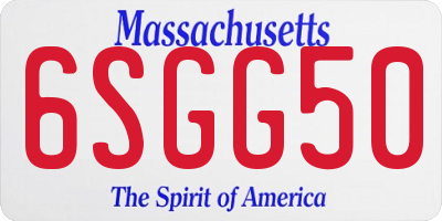 MA license plate 6SGG50