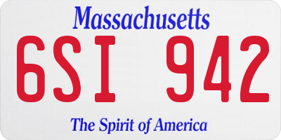 MA license plate 6SI942
