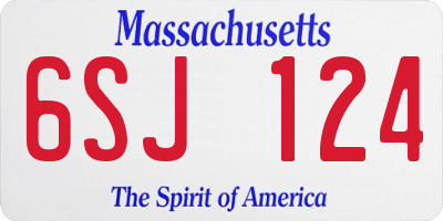 MA license plate 6SJ124