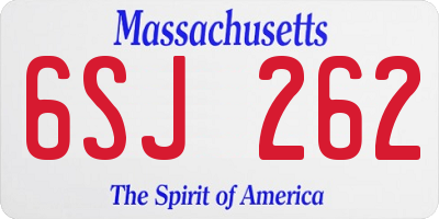 MA license plate 6SJ262