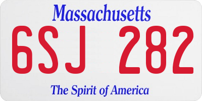 MA license plate 6SJ282