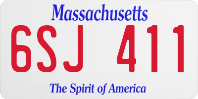 MA license plate 6SJ411