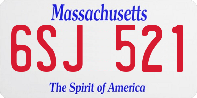 MA license plate 6SJ521