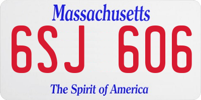 MA license plate 6SJ606