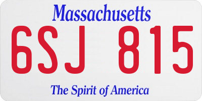 MA license plate 6SJ815