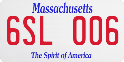 MA license plate 6SL006