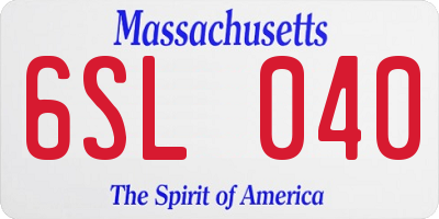 MA license plate 6SL040